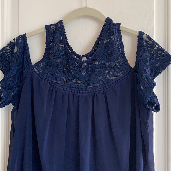 Flowy short blue dress - Picture 2 of 2